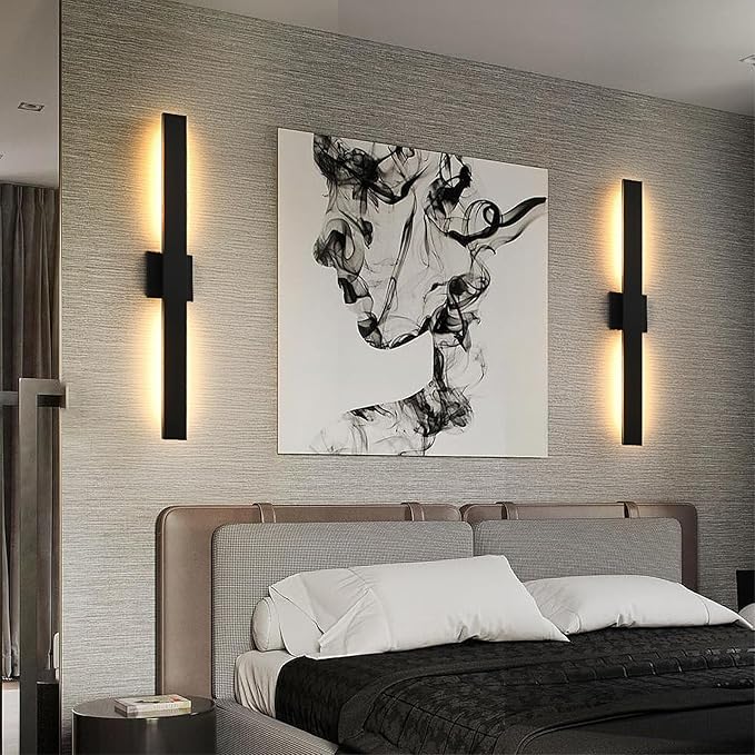 Upgraded 40.1in Black Long Modern LED Outdoor Wall Lights 3000K 4000K 5000K Dimmable Exterior Wall Sconce Outside Light fixtures for House Garage Front Door