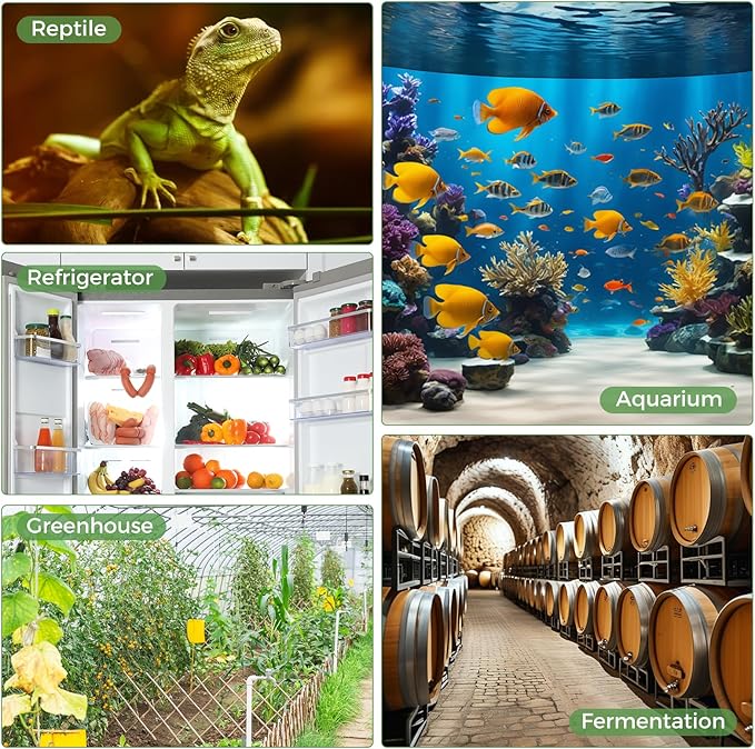 Diymore 1800W Plug in Digital Thermostat Temperature Controller Electric RV Thermostat Outlet Heating Cooling Control Mode Timer 120V 15A -104 ℉~210 ℉ Greenhouse with Thermostat Pool Thermometer