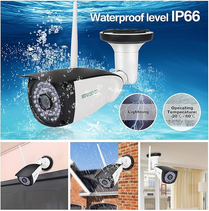 SV3C 5MP WiFi IP Camera Outdoor, Dual Band 2.4GHZ 5GHZ WiFi Security Cameras, Exterior Onvif Cam Support RTSP Browser Viewing, Human Motion Detection, Two-way Audio, IP66 Waterproof, SD Card Recording
