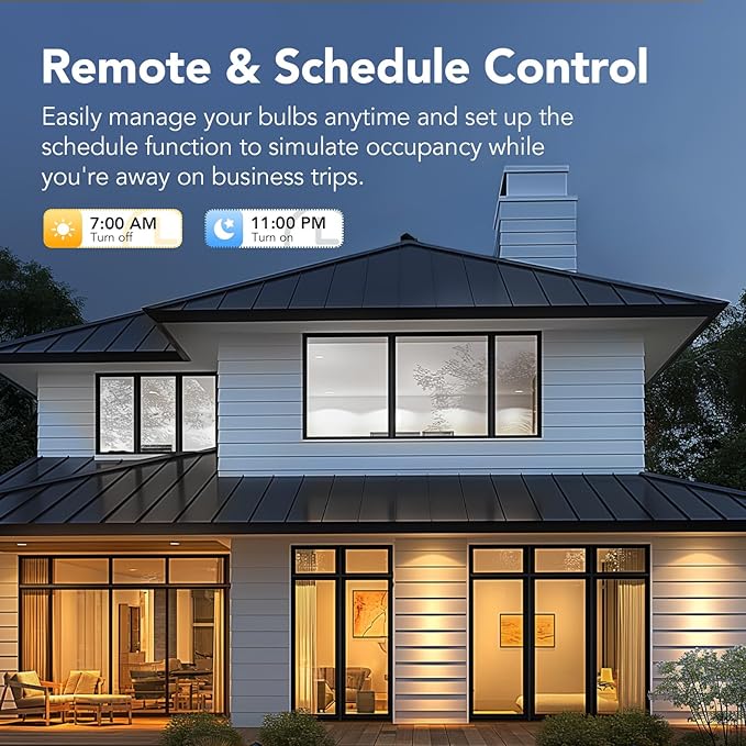 OREiN Matter Smart Light Bulb, ST19(58) Smart Edison Bulbs with Remote Control Work with Apple Home, Alexa, Google Home, SmartThings, 800lm 2700K-6500K Smart Filament Bulb E26 Base 4Pack