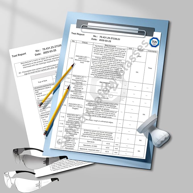 Clear Safety Glasses for Men Women Ansi Z87.1 Safety Glasses Scratch and Impact Resistant Protective Eyewear