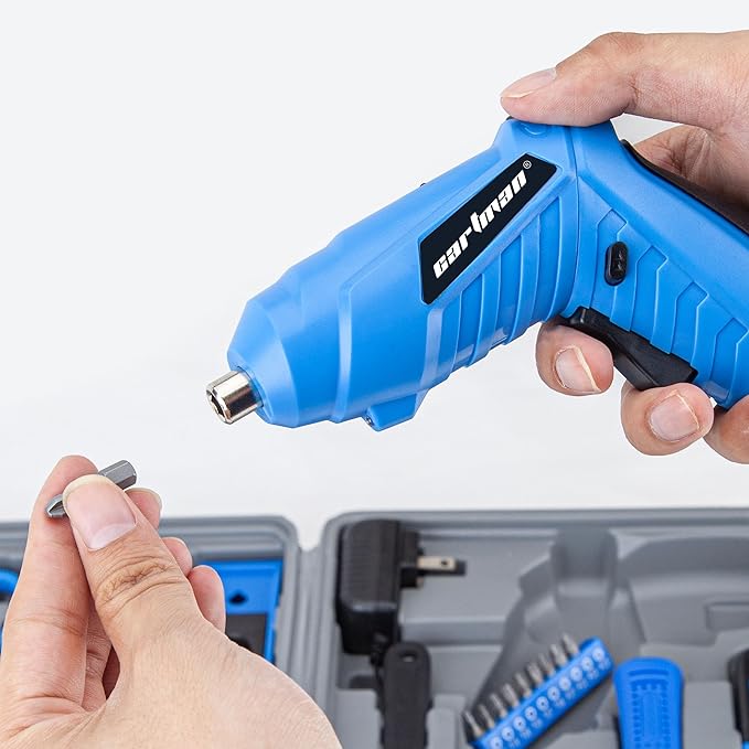 Cartman 149 Piece Tool Set General Household Hand Tool Kit with Cordless Screwdriver Blue