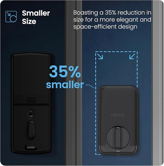 Lockly PIN Genie Pro Zeno Series Smart Lock, Keyless Entry Door Lock with Apple Home Key, Built-in Wi-Fi Keypad Deadbolt Locks for Front Door, App Remote Control, IP65 Weatherproof, Easy Installation