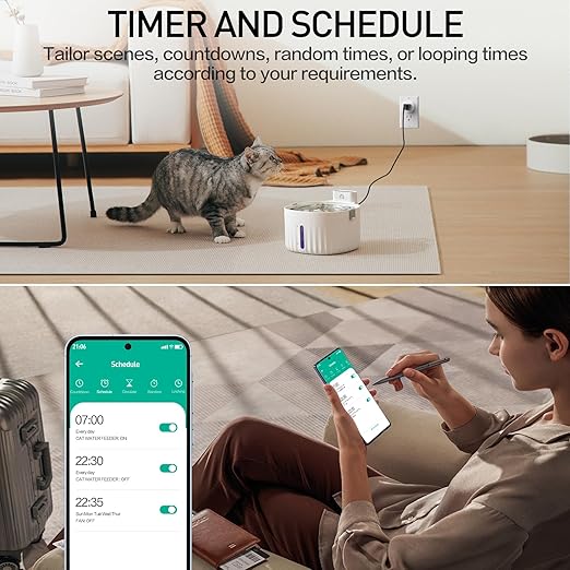 WiFi Smart Plugs, App Controlled Plug Compatible with Alexa and Google Home, Wireless Outlet Plug with Timer & Schedule, 2.4GHz Wi-Fi Only Smart Socket Outlet FCC Listed for Home