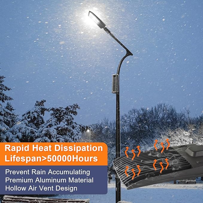 480V 300W LED Parking Lot Lights, 42000LM LED Shoebox Street Light Flood Light (1000W MH/HPS Equiv.), 5000K Dimmable Commercial Area Lighting with 20KV Surge Protection, IP65 277-480V UL&DLC Listed