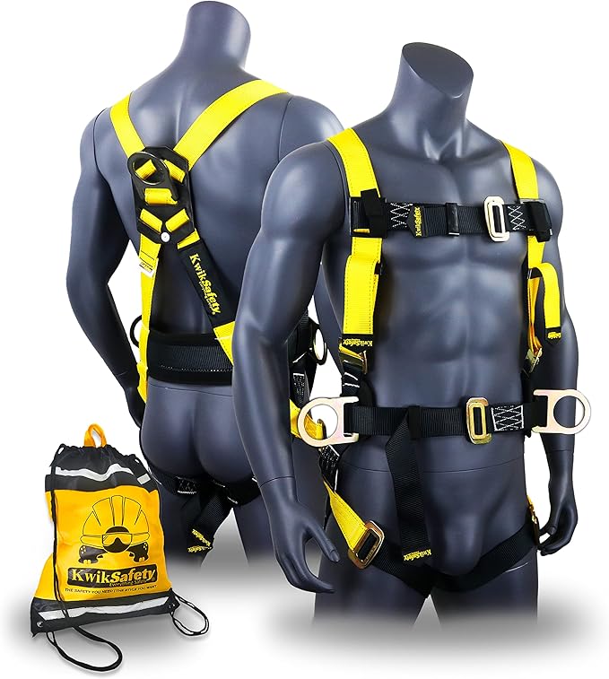KwikSafety - Charlotte, NC - HURRICANE Ironworker & Tower Safety Harness [3 D-RINGS, BACK SUPPORT] ANSI Tested OSHA Compliant