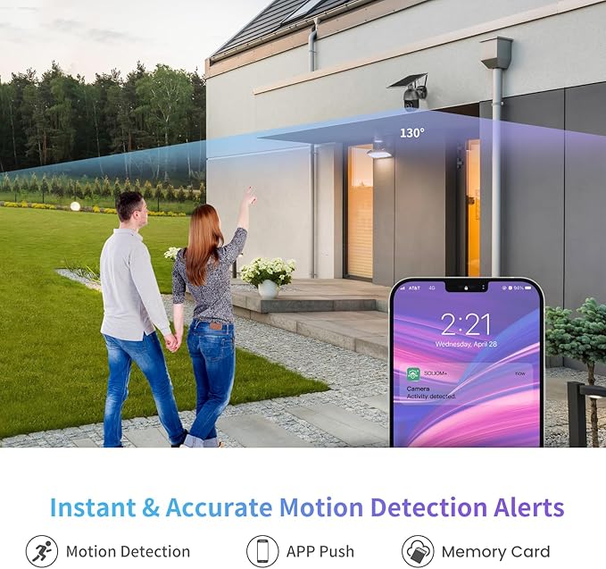 SOLIOM S600 3G/4G LTE Solar Powered Cellular Security Camera Wireless Outdoor, Pan Tilt 360°View Spotlight, 1080p Night Vision, 2 Way Talk, PIR Motion Sensor, No WiFi, US Version, Unlimited Data Plan