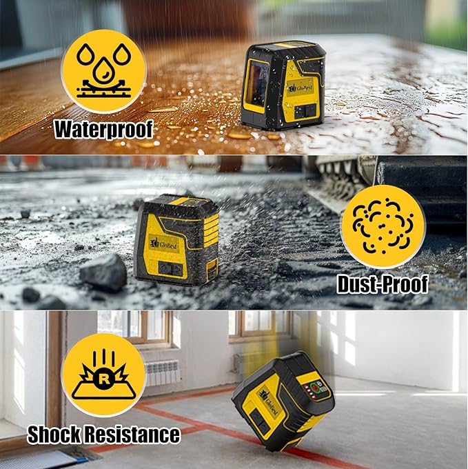 Laser Level, Green Cross Line Laser Lever, with Self-leveling, Manual, Pulse Mode, Lazer Level Tool for Picture Hanging, Tiling, Includes 360 Degree Magnetic Base & Battery