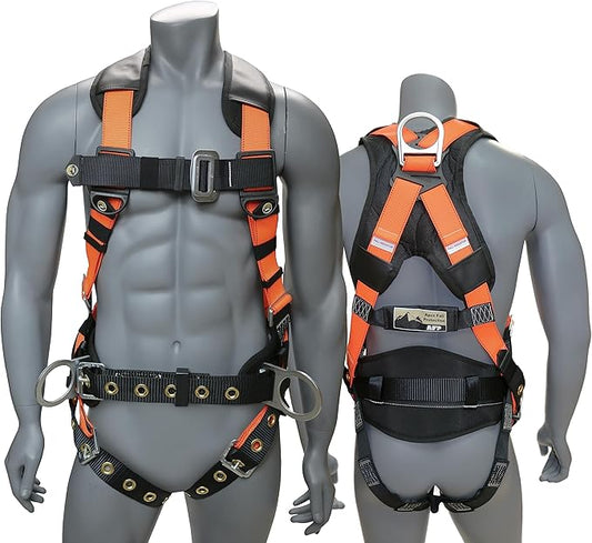 AFP Demon Fall Protection Comfortable Safety Harness (OSHA/ANSI PPE), Harness for Men Construction, Safety Harness Fall Protection Kit