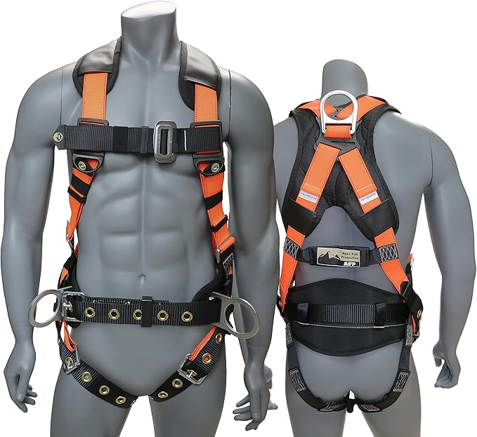 AFP Demon Fall Protection Comfortable Safety Harness (OSHA/ANSI PPE), Harness for Men Construction, Safety Harness Fall Protection Kit