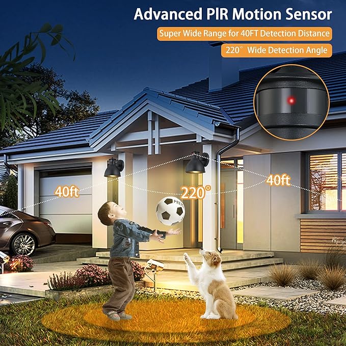 2 Pack Outdoor Motion Sensor Light, Anti-rust Waterproof Wall Light Fixtures, Dusk to Dawn Outdoor Lighting, A19 Base Outdoor Lights for Patio Garage Porch Barn House Garden Backyard (Bulbs Included)