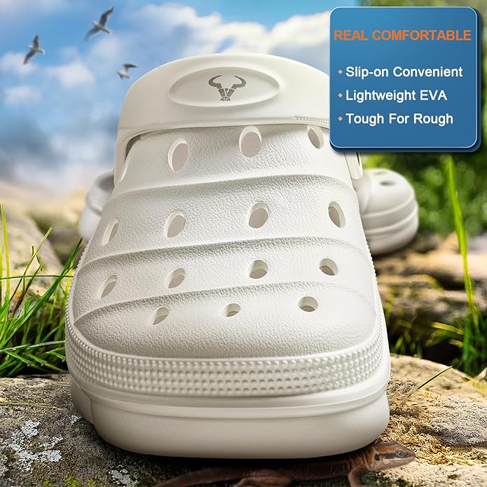 BULLIANT Men Clogs,Comfortable Mules Sandals for Men Women Cushioned Footbed Arch Support-EVA Ligthweight