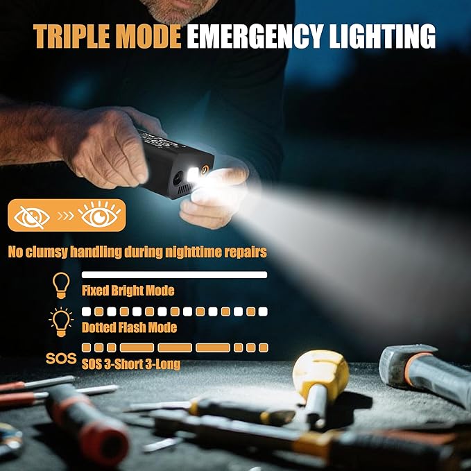 Tire Inflator Portable Air Compressor,150PSI Cordless Air Pump with Digital Pressure Gauge for Car, Bike，Motorcycle & Ball, Emergency LED Light and Auto Shut-Off, Car Accessories