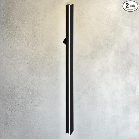ASD LED 72" Long Wall Mount Light Fixture, Outdoor & Indoor Linear Sconce | 3CCT, Dimmable, Waterproof, Anti-Rust, ETL Listed | 40W 2400LM 3000-5000K 100-277V | Exterior Porch Lighting | Black, 2 Pack