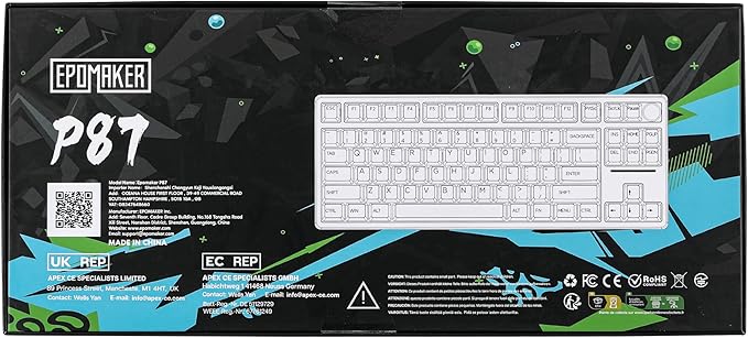 EPOMAKER P87 TKL Aluminum Wireless Gaming Keyboard, QMK/VIA Programmable, 87% Bluetooth/2.4Ghz/USB-C, with CNC Metal Knob and RGB Backlight (Khaki, Wisteria Linear Switch)