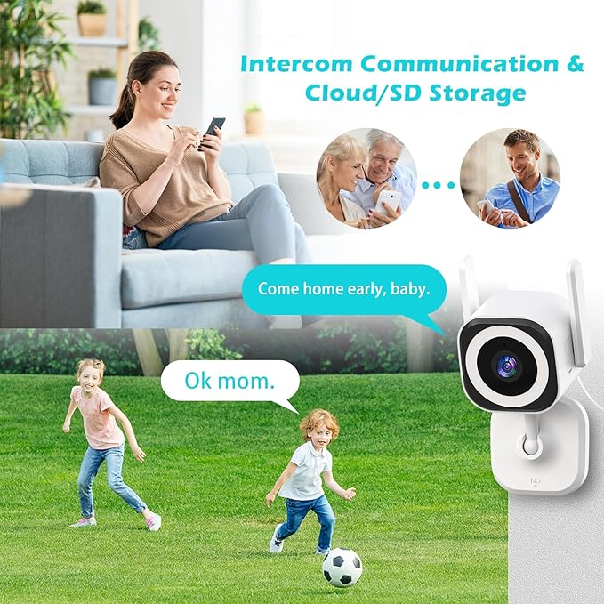 5G Outdoor/Indoor Cameras for Home Security, 1080P Baby Monitor Camera for Pet/Babyroom/Cat/Dog/Nanny/Elder, IP66 Waterproof, 3 Night Vision, Alarm Siren, SD/Cloud