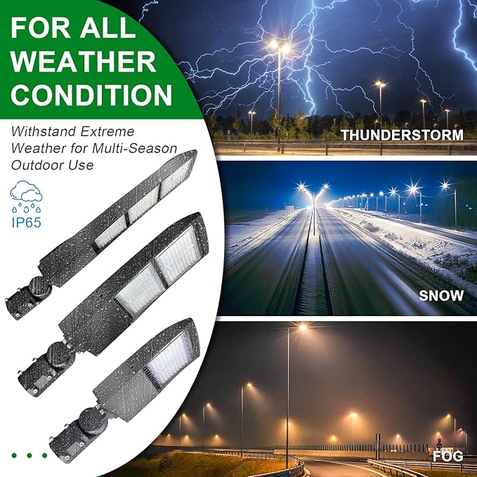 OSTEK LED Shoebox Street Lights 150W LED Parking Lot Pole Lighting 21000LM Waterproof Outdoor Commercial Area Road Lighting 4000K 100-277V DLC UL