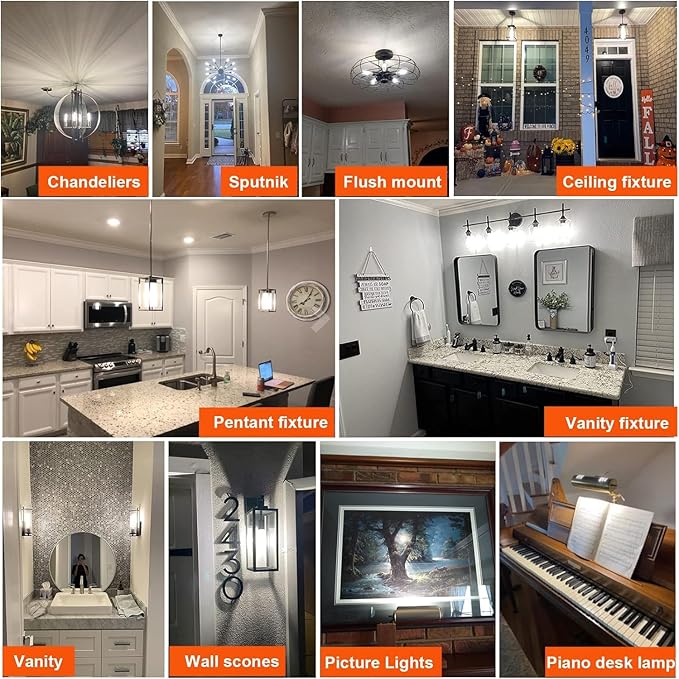 5 Inch E26 Led Bulb Equal 80 Watt, 4000k Neutral White Edison Bulb 6W Dimmable, 800LM T10 T9 Clear Glass Tubular Light Bulbs AC 120V for Chandelier Pipe Pendant Wall Light - UL Cert 6Pack