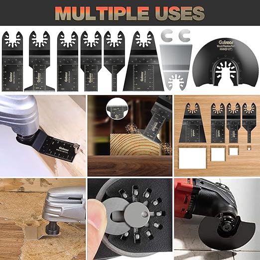 15PCS Universal Oscillating Tool Oscillating Saw Blades, Oscillating Multitool Quick Release Saw Blades for Wood Metal Plastics, for Dewalt and Bosch, Ideal Tool for DIY Enthusiasts and Detailing Work