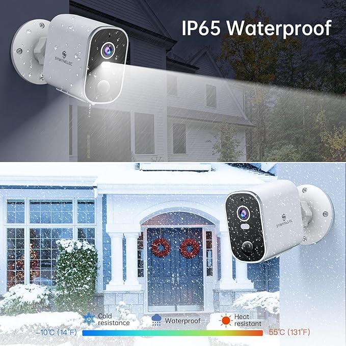 Security Cameras Wireless Outdoor 2K: Battery Powered WiFi Camera with AI Motion Detection for Home - Color Night Vision Spotlight Siren Alarm 2-Way Talk IP65 Waterproof Cloud TF Storage 2-Pack
