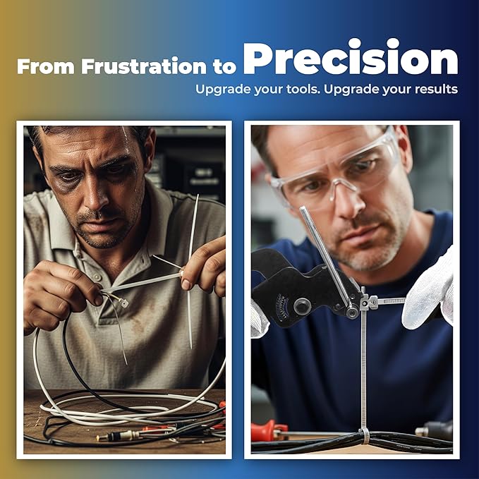 Metal Zip Ties Tool Stainless Steel Cable Tie Gun Kit with Stainless Zip Ties Metal & Cable Tie Buckle – Heavy Duty Tool for Securing Cables, Fencing, Exhaust Wrap, and More