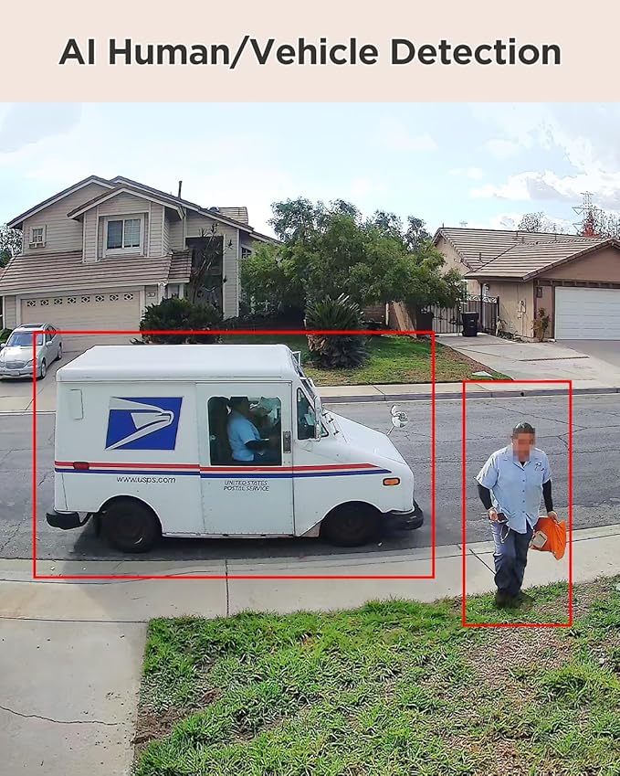 PoE Security Camera System 4K, 4X 8MP Wired Home Bullet IP Cameras Built-in microphone, Human Vehicle Detection, Smart Color Night Vision, 4K 8 Channel NVR 2TB HDD, 24/7 Recording, PB38F0408-8M