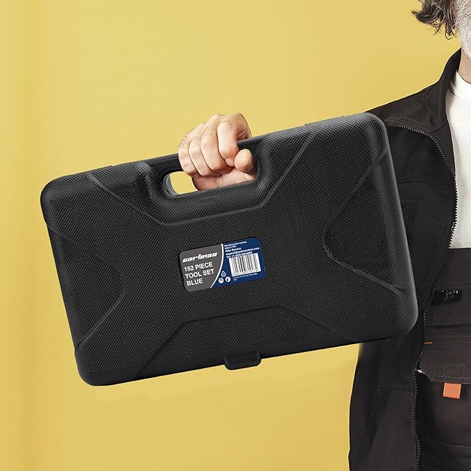 CARTMAN 152-Piece Basic Household Hand Tool Set,with Toolbox Storage Case, All Purpose Home Tool Kit Includes Essential Tools for Office College Repairs Blue