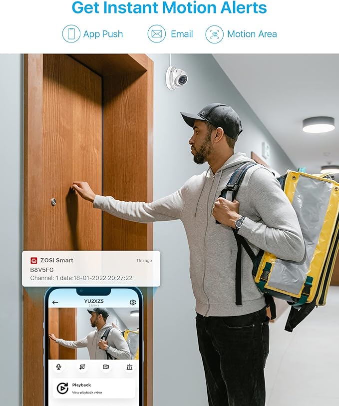 ZOSI 16CH 4K PoE Home Security Camera System,H.265+ 8MP 16 Channel CCTV NVR with 4TB HDD for 24-7 Recording,8pcs Wired 5MP PoE IP Cameras Outdoor Indoor,Night Vision,Motion Alert,Remote Access