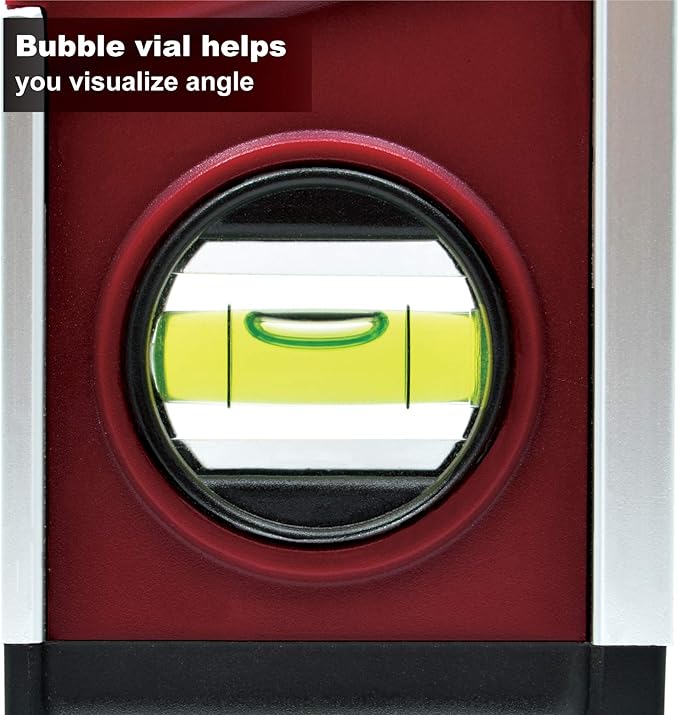 Calculated Industries 7210 AccuMASTER PRO Digital Torpedo Level and Protractor | 10” Inch | Neodymium Magnets | Bright LED Display | IP54 Dust/Water Resistant, Red