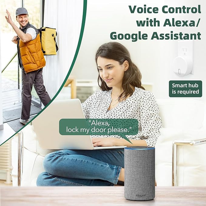 Smart Home Hub, WiFi Bridge for SECURAM Touch Smart Fingerprint Door Lock for Voice Control and App Remote Control, Compatible with Voice Intelligent Assistant