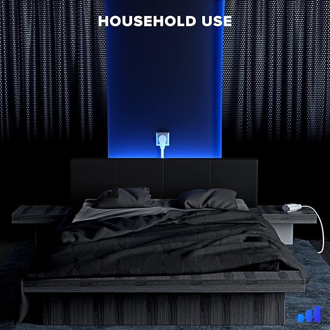 Maximm 360 Rotating Flat Plug Extension Cord - 15ft Slim Space-Saving Design, Under Carpet (White)