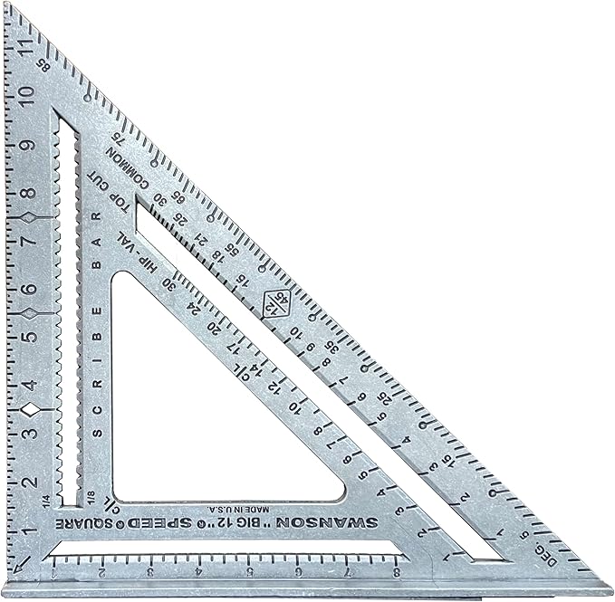 Swanson Tool Co S0107 "Big 12" 12-Inch Speed Square Layout Tool with Blue Book