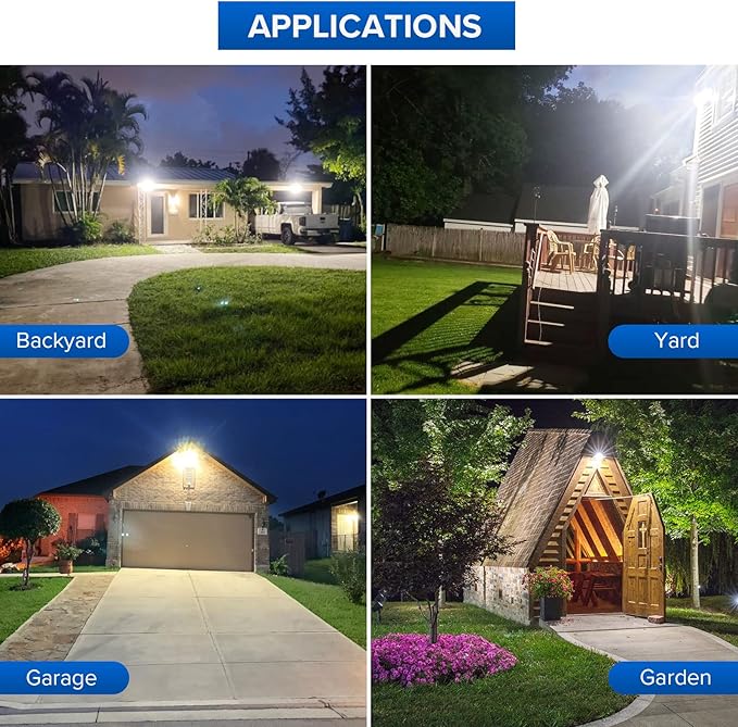 SANSI LED Outdoor Motion-Activated Security Lights, 27W (200W Equiv.) 2700lm, 5000K Daylight, Waterproof Flood Light with Adjustable Head, 5 Year Warranty, Black