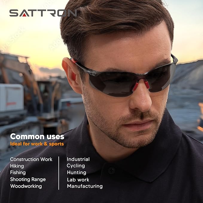 Safety Glasses Tinted 24 Pack, Protective Eyewear for Men Women UV Protection ANSI Z87.1, Safety Sunglasses Bulk Scratch Impact Resistant Eye Protection with Nose Pads for Construction Work Smoke