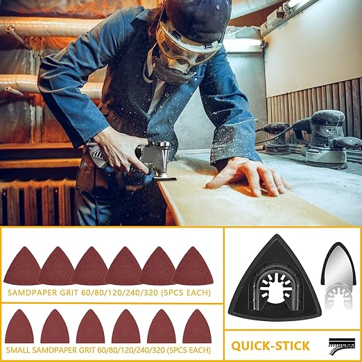 96Pack Oscillating Tool Blades, Multitool Kit for Wood, Metal, Plastics Cutting, Quick Release Multi Tool Blades Kits for Dewalt, Rockwell, Ryobi