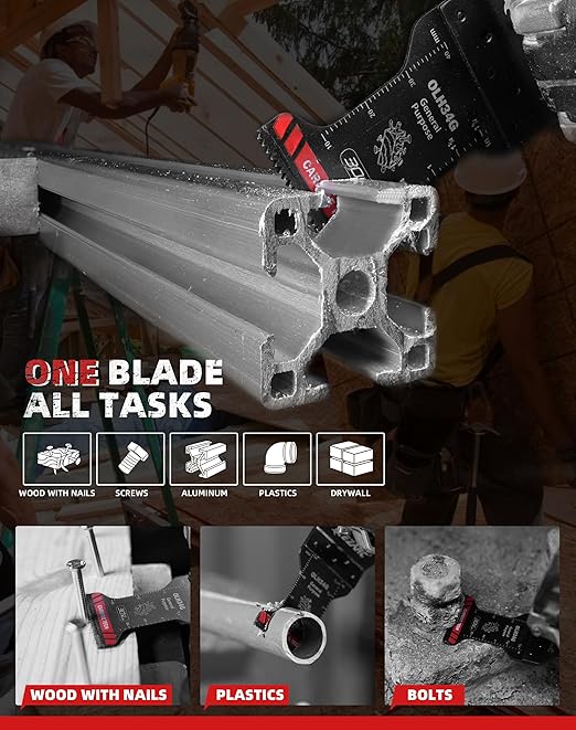 EZARC Carbide Oscillating Saw Blades, General Purpose Multitool Blades Quick Release for Metal, Nails, Wood, Plaster, Drywall and PVC, 3-Pack