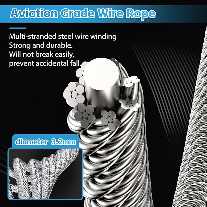 23ft Self Retracting Lifeline 330lbs Fall Arrester Fall Protection with Alloy Steel Hook & Steel Wire Rope