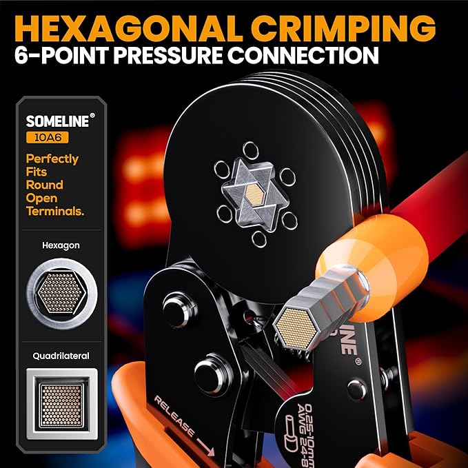 SOMELINE Ferrule Hexagonal Crimping Tool Kit, 21 Sizes Ferrules, 24-8 AWG Ferrule Crimper, Hexagonal Crimp Pliers Ferrule Terminal Kit