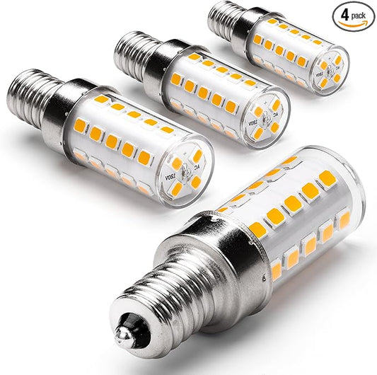 E12 40 Watt Equivalent LED Light Bulbs 2700K Warm White 120Volt 450lm 4W T6 C7 E12 Small Base LED Candelabra Bulb for Chandelier Pendant Ceiling Fan Lighting Wall Sconces, Non-Dimmable, 4 Pack