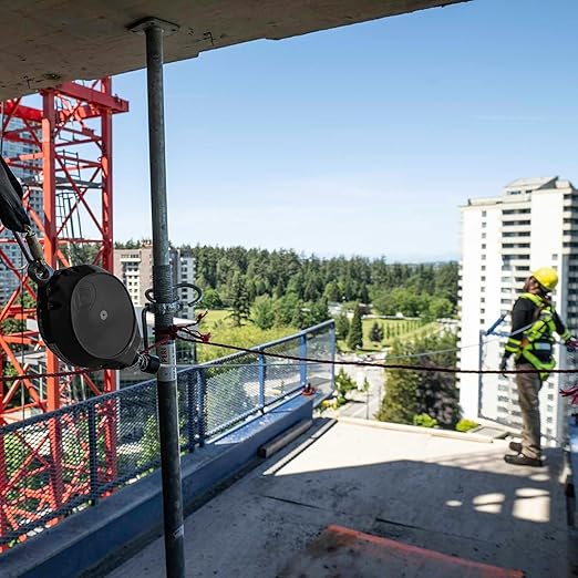 Peakworks Fall Protection Leading Edge Self Retracting Device (SRD) - 26 ft Single Leg Cable with Swivel Snap Hook - Certified ANSI Z359.14-2021 Class 2 LE SRD (Available in Multiple Lengths & Styles)