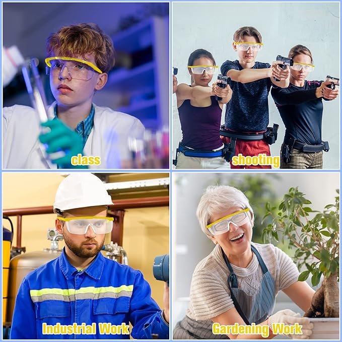 Kigeli 20 Pairs Safety Goggles over Glasses Lab Goggles Anti Fog Scratch Adult Protective Eyewear for Classroom Work