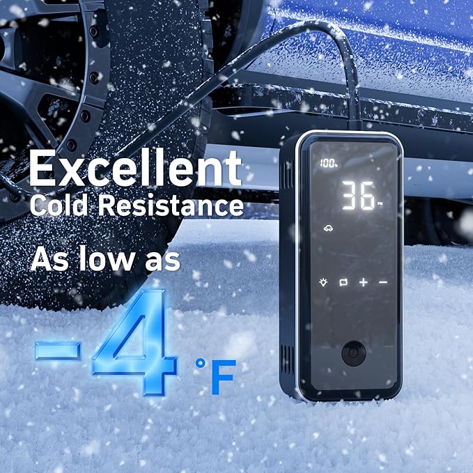 DENVIX Tire Inflator Portable Air Compressor, 2X Faster Inflation Cordless Air Compressor, Electric Air Pump for Car Tires with 15000 mAh Battery Capacity, 45W 3X Faster Charging, Deluxe Package.