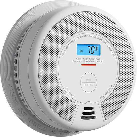 X-Sense Wireless Interconnected Combination Smoke and Carbon Monoxide Detector with LCD Display & 10-Year Battery, Over 820 ft Transmission Range, 1-Pack