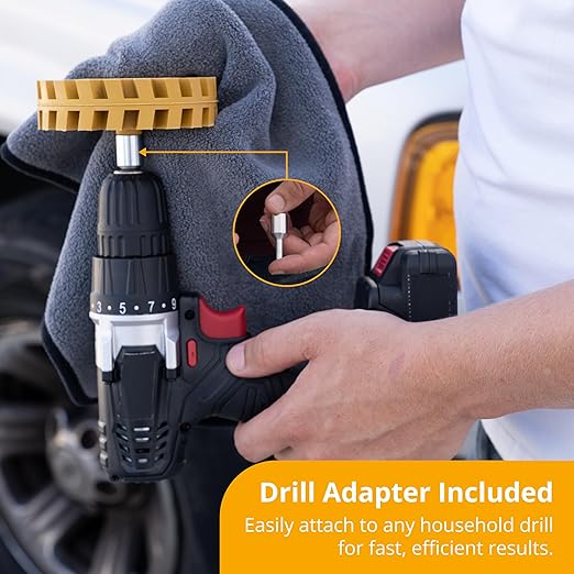 4 Inch Decal Remover Eraser Wheel - Easily Remove Car Stickers, Adhesive, Glass, Metal, Emblem, Vinyl and Pinstripes - Rubber Wheel with Drill Adapter for Quick and No Scratch Application