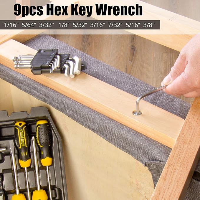 DOWELL Tool Set Tool Kit 62PCS Homeowner Tool Set Wrench Pliers Screwdriver Set Repair Tool Kit