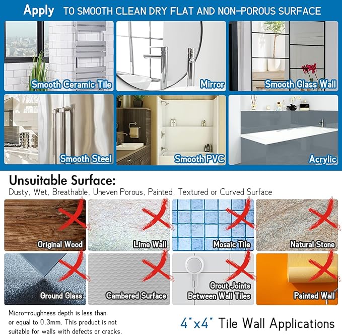 LEVERLOC Grab Bar for Seniors, 17 Inch 2 Pack Suction Grab Bars for Bathtubs and Showers, Shower Handles for Elderly Suction Bathroom Safety Grip,Removable Drill Free Waterproof, Blue