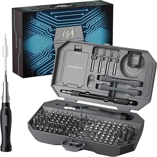 JAKEMY Professional Screwdriver Set for Electronics Repair - Computer Screwdriver Kit with 126 Magnetic Precision Bit Set and Opening Tool Kit for Laptop, MacBook, iPhone, Tablet, Watch, Modding, DIY