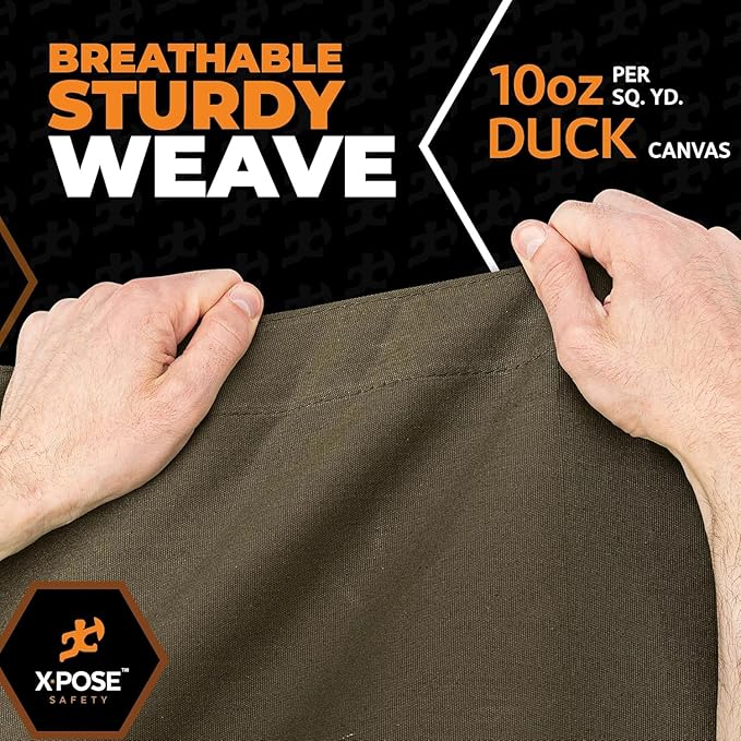 Xpose Safety Canvas Tarp - 10oz Olive Drab Canvas Tarps Heavy Duty Water Resistant with Brass Grommets- Multipurpose Outdoor Tarpaulin for Camping, Canopy, Trailer, Equipment Cover 5' x 7' (2 Pack)