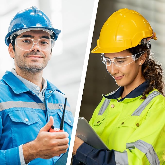 Clear Safety Glasses for Men, 24 Pack Lightweight Protective Eyewear, ANSI Z87.1 Safety Glasses, Scratch Resistant Anti Fog Safety Glasses, Certified for Construction, Shooting, and Laboratory