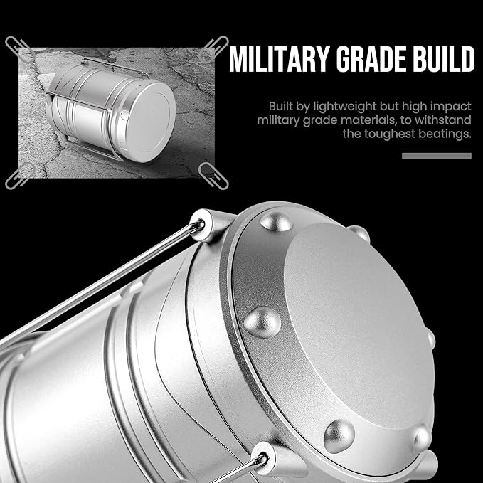 Lichamp LED Camping Lantern, 4 Pack Battery Powered Flashlight for Power Outages, Portable Collapsible Hanging Light Essential for Home, Outdoor, Emergency Lamp Survival Kit Gear for Hurricane, B4SL